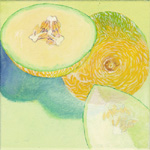Honigmelonen, ein Stck durchsichtig, 2006, klein