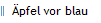 �pfel vor blau